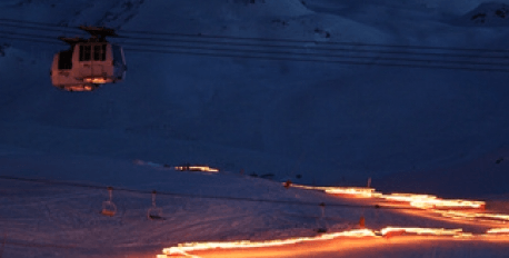 Torch-Lit Skiing
