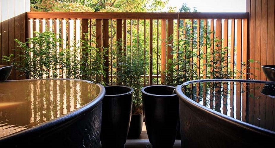 Japanese & Western style VIP room  with two open air baths (KINSEN and GINSEN)